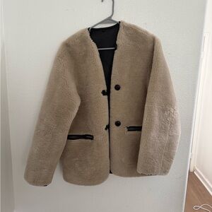 Mango Tan Faux Fur Jacket